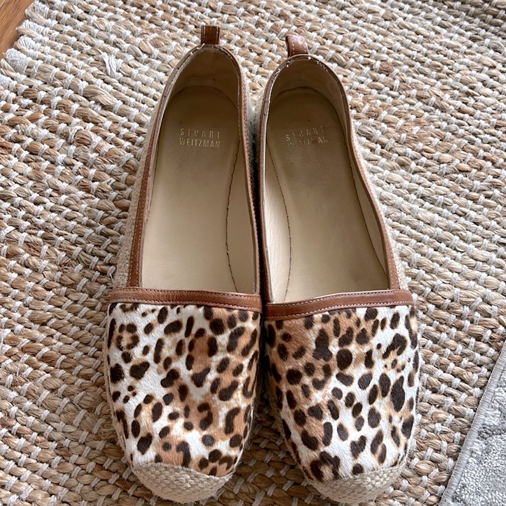 GUV Stuart Weitzman faux fur espidrille flats size 38